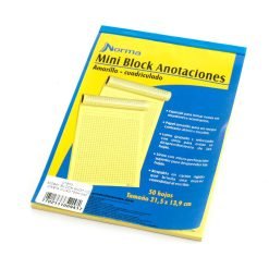 BLOCK CANARIO 1/2 CARTA CUADROS NR