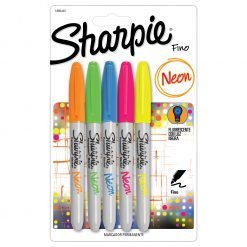 MARCADOR SHARPIE PTA DELGADA PQ X 5 NEON